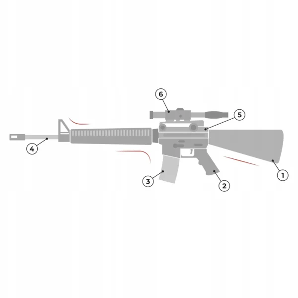 DUŻY KARABIN PISTOLET NA KULKI LASER ASG 71CM 6MM