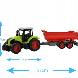 TRAKTOR CIĄGNIK Z NAPĘDEM PRZYCZEPA KIPER ZABAWKA